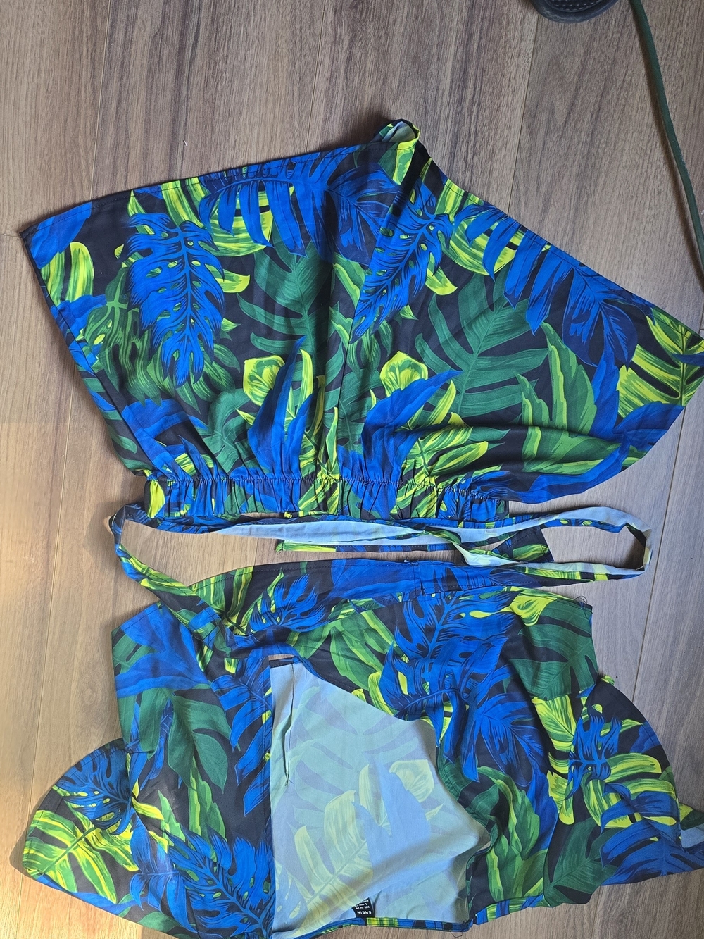 Blue & Green Tropical Leaf Women's Bodysuit